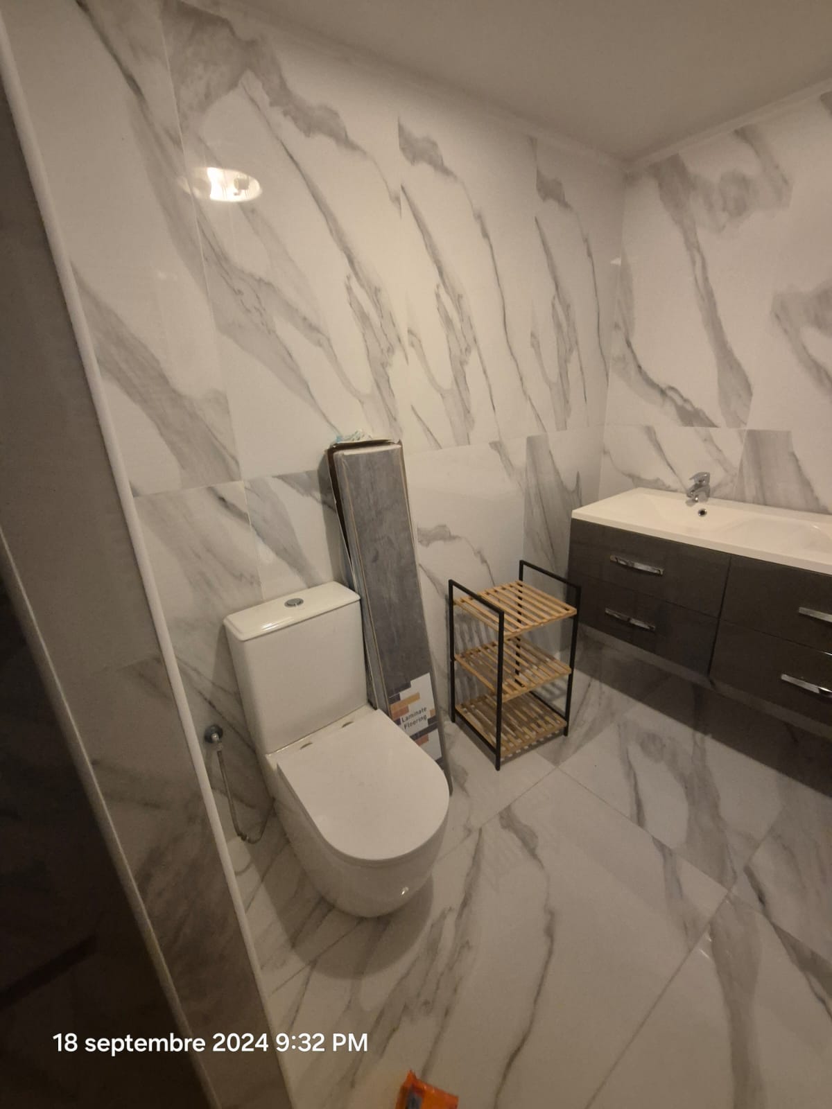 Salle de bain — WC et vasque marbre